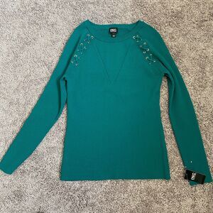 NWT INC International Concepts Green Tourmalin Casual Sweater Size Large